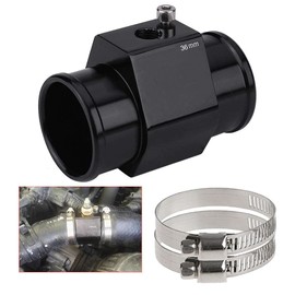 Black Aluminum Water Temp Meter Temperature Gauge Joint Pipe Radiator Sensor Adaptor Attachment Hose Clamps 36mm