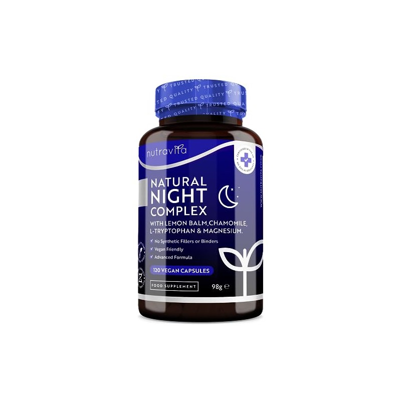 Nutravita Natural Night Complex with Magnesium – 120 Vegan Capsules