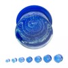 Pierced Owl Cobalt Blue Galaxy Sparkle Swirl Design Glass Double