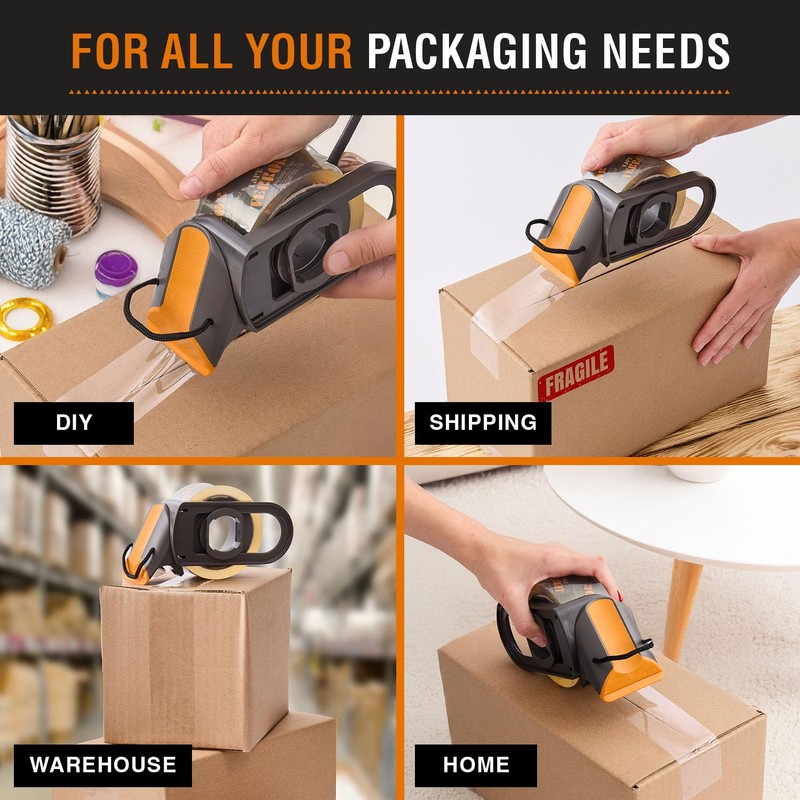Tape Terror Packing Tape Dispenser - Heavy Duty Shipping Tape