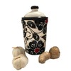 Black, White and Red Design Garlic Goalkeeper Pot (No 4