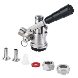 Yosoo Acoplador de Barril Tipo S Grifos de Barril de Cerveza con Válvula de Alivio de Presión de Seguridad Dispensador de Cerveza Acoplador de Barril Tipo S con Manija Negra para de