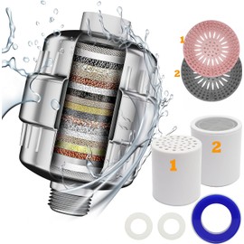 Bakra Luxury 20 Stage High Output Shower Head Filter: Rejuvenate Hair, dry Skin and Nails. Removes Chlorine, Fluoride, Soften Hard Water. Reduce Itchy Dry Skin, Scalp Dandruff (Polished Chrome)
