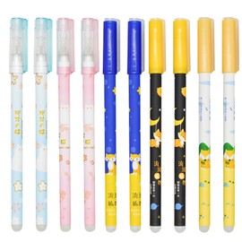 Maydahui 15 Pcs Cat Pen Cute Fox Pens Erasable Kawaii Kitten Cherry Blossom Cat Gel Pens Cartoon Animal Writing Pen Black Ink for School Office Supplies Party Gift