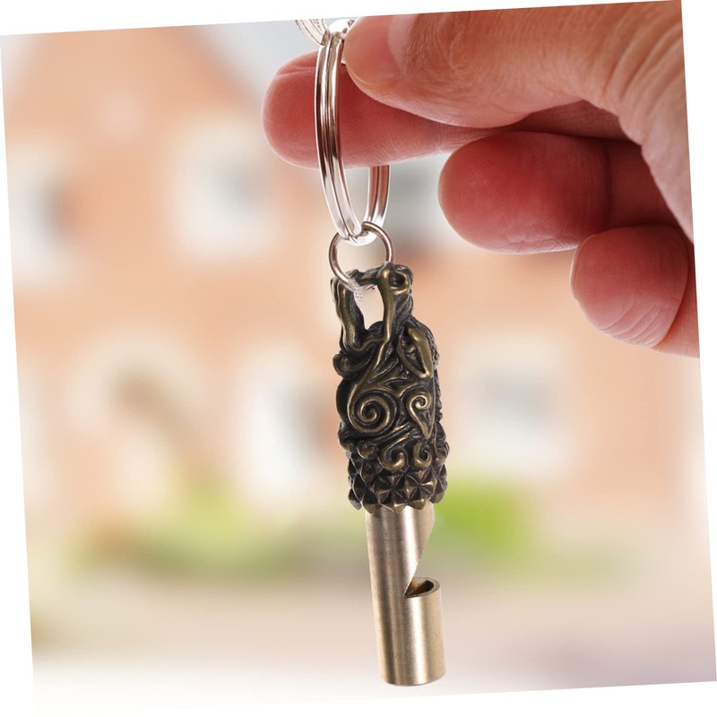 BESPORTBLE Emergency Whistle Keychain Squeeze Brass Camping Whistle Survival Tool