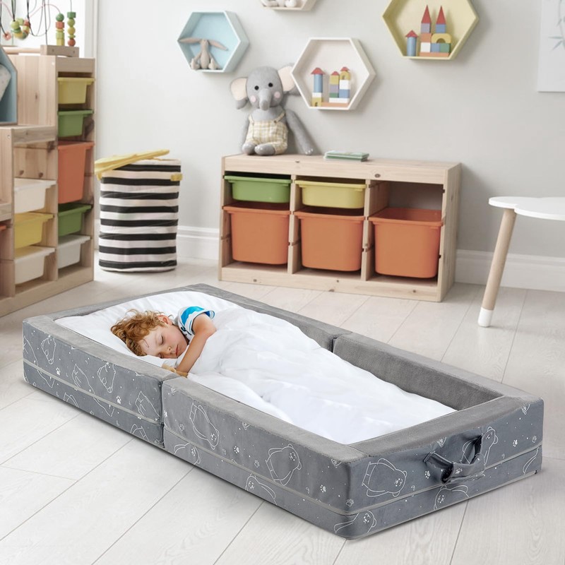 Umoving Portable Toddler Travel Bed – Foldable Soft Foam Floor