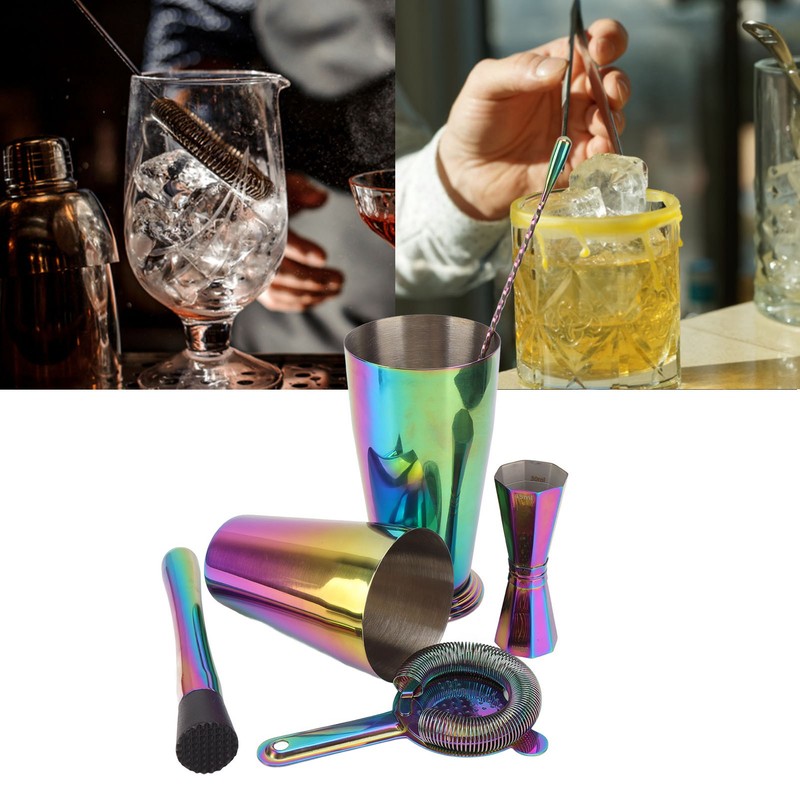 Bartender Kit 304 Stainless Steel Heat Preservation Cocktail Shaker Jigger