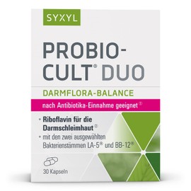 SYXYL ProBio-Cult Duo / Dietary Supplement with Riboflavin, Lactic Acid Bacteria & Micronutrients to Support Intestinal Flora & Mucosa / 30 Capsules in Blister Packaging
