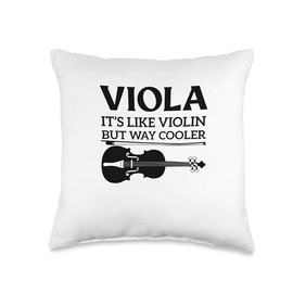 Viola Its Like Violin But Way Cooler Funny String Instrument Throw Pillow