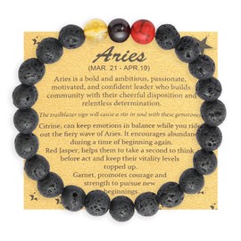 TGOLM Aries Beads Crystal Bracelet for Women Spiritual Jewelry Zodiac Birthday Gift, Small
