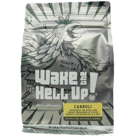 Wake The Hell Up! Ground Coffee | Ultra-Caffeinated Cannoli Flavored Coffee in a 12-Ounce Reclosable Bag |