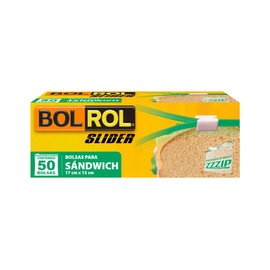 Bol Rol Bolsas Herméticas con Slider para Sándwich, 17 x 15 cm