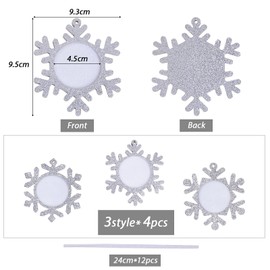 GEBETTER Pack of 12 Mini Picture Frames Christmas Felt for Hanging Christmas Tree Pendant Glitter Hanging Christmas Tree Decoration Photo Frame Small Christmas Frame Pendant Christmas Tree Decoration