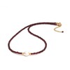 Gempires Red Garnet Beaded Necklace with Freshwater Pearl, Pearl Necklace,