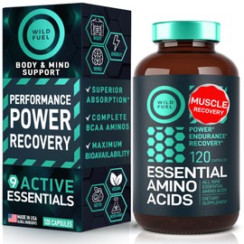 WILD FUEL- Suplemento de Aminoácidos Esenciales 3,000mg Complejo Amino  Los 9 Mejores Aminoácidos para el Crecimiento Muscular                        