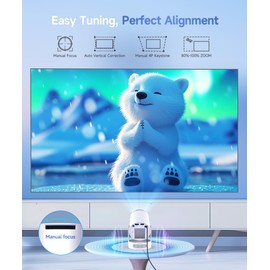 Magcubic Mini Projector, 4K FHD 1080P Supports Smart Projector Android 11 Car Keystone Correction Small Video Projector, Home Cinema Portable Projector with WiFi 6 BT5.4, 180° Rotation, 5W Soundbass