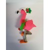 Celtic Forest Clay FLAMINGO Christmas Ornament WEARING SANTA HAT &