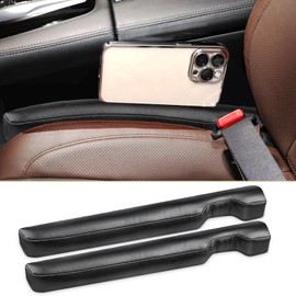 Axutous Leather Car Seat Gap Filler Universal for Car SUV Truck Fit Organizer Fill The Gap Between Seat and Console Stop Things from Dropping Black 2Pcs
