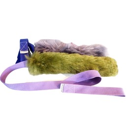 Bitco Dog Tug Toy – Real Sheepskin Tug with Durable Handle – Interactive Bite Toy for Training & Play – Assorted Colors. (Large 11X30) (Large)