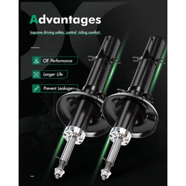 SCITOO Front Shock Absorbers Fits For VW Beetle 1998-2010,For VW Golf 1999-2006,For VW Jetta 1999-2005 Auto Shocks 334812 (2Pcs)