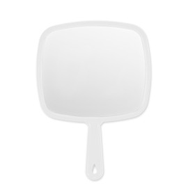 PROTECLE Extra Large Hand Mirror, Salon Barber Hairdressing Handheld Mirror with Handle (Square White 12.4"x 9")