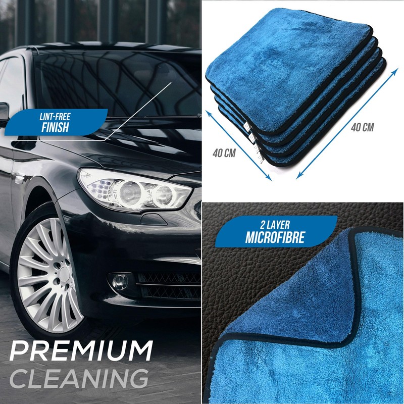 Microfibre Car Drying Towel Thick, Super Absorbent, Lint Free 40cm