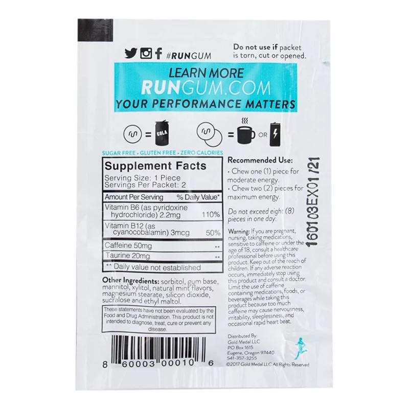 Gum Ejecutar Paquete De La Variedad De Energía Gum 50