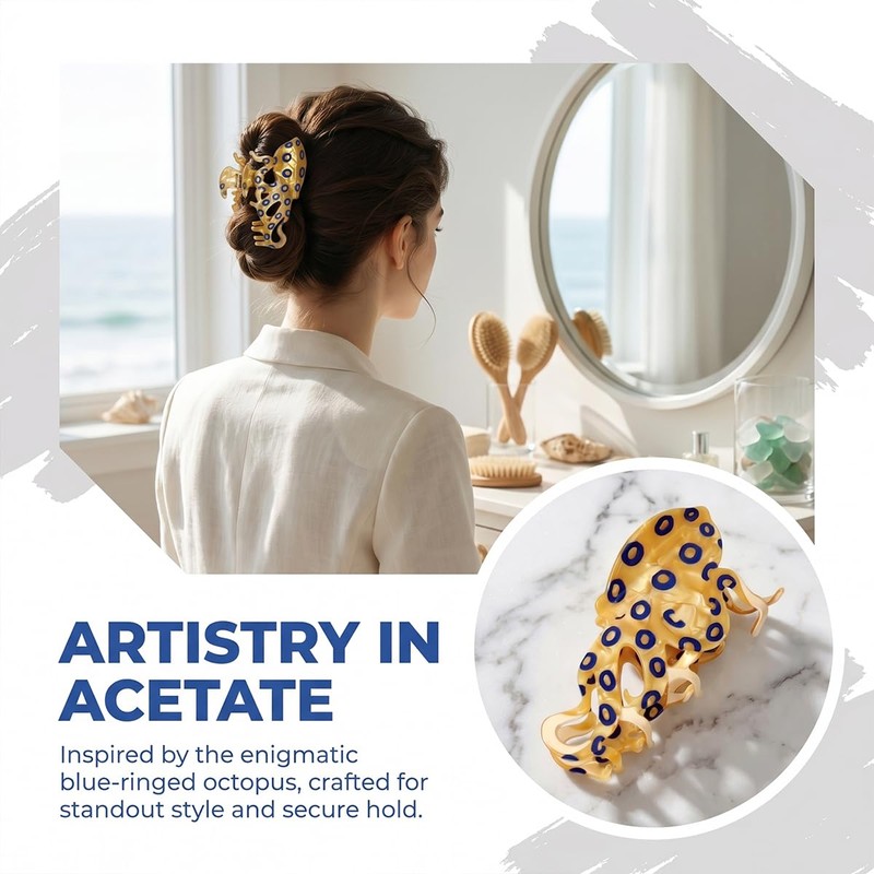 Hair Clips Novelty Cute Blue Ringed Octopus