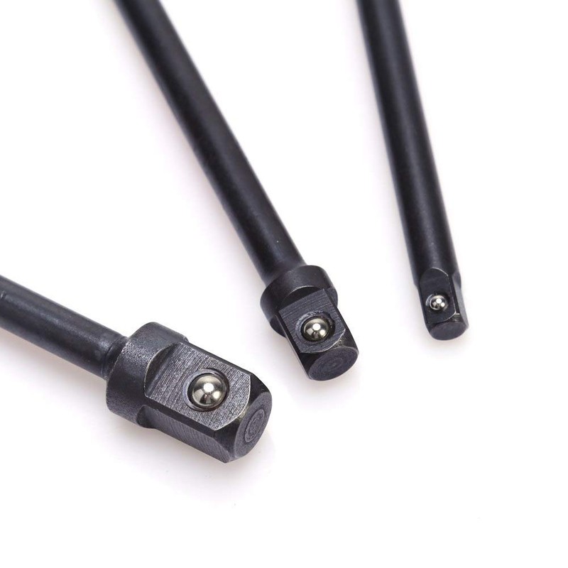 Gasea 3pcs 150mm Socket Adapter Impact Hex Shank Extension Drill