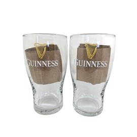 Guinness Pint Glass - 2025 Gold Sparkle Harp U.S Pub Edition - Set of 4