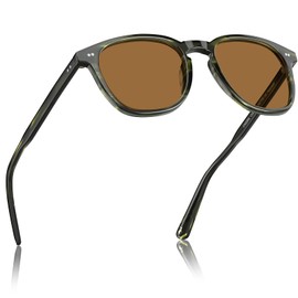 CARFIA Retro Polarized Sunglasses for Men UV Protection Hand-Crafted Acetate Frame Driving Glasses CA5285-L