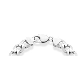 Miabella 925 Sterling Silver Italian 11mm Solid Diamond-Cut Figaro Link Chain Bracelet for Men 7.5, 8, 9 Inch Made in Italy, 7.5 Inches, Sterling Silver