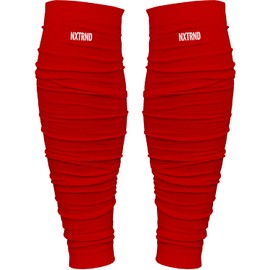 Nxtrnd Football Leg Sleeves, Calf Sleeves for Men & Boys, Sold as a Pair (Red, Youth)