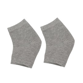 IWOWHERO Moisturizing Gel Heel Socks Open Toe Chapping Socks for Dry Cracked Skin Breathable Nylon Design for Comfortable Day and Night Wear Grey