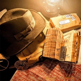 WSADZXC77 Indiana Jones Grail Diary, Classic Movie Props Replica, Vintage Journal Book Creative Collectibles Best Gift, Raiders of the Lost Ark, for Indiana Jones Movie Fans, Brown,6.7 x 4 in