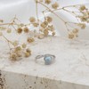 Tuscany Silver Sterling Silver Rhodium Plated CZ Larimar Ring 15mm