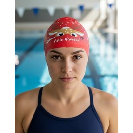 escualo Gorra para Natacion Unisex Adulto y Niño Modelo Reno (Silicon) Impermeable, Unitalla, Color Rojo