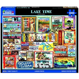 White Mountain Puzzles Lake Time 1000 Piece Jigsaw Fun Collage Puzzle