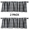 WOSIBO 2 Pack Buffalo Check Plaid Window Valances White and