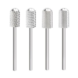 4PC Nail Drill Bits Set, Drill Bits for Nails,Carbide Nail Drill Bits Set, 3/32” Ceramic Nail Bits for Nail Drill,Cuticle Remover Bits for Acrylic Gel Dip Powder