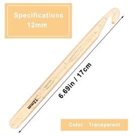 12 mm Crochet Hook, Large Crochet Hooks for Chunky Yarn Ergonomic Knitting Needles Crochet Needle for Beginners and Handmade DIY Knitting Crochet (12 mm)