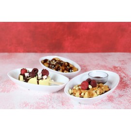 Harfield Deep Oval Small Plates Pack of 3 300ml Food Platter Virtually Unbreakable Polycarbonate Plastic