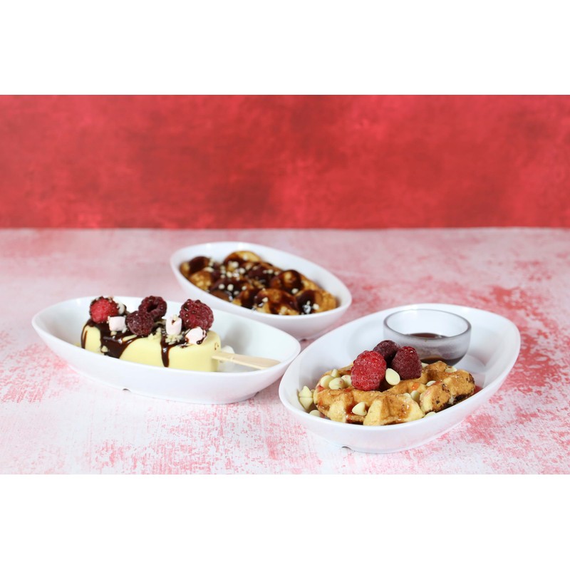 Harfield Deep Oval Small Plates Pack of 3 300ml Food