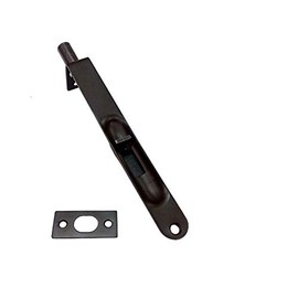 QCAA Solid Brass Flush Bolt, Round Shape, 6", Solid Brass, US10B ORB (Oil-Rubbed Bronze), 1 Pack, Made in Taiwan