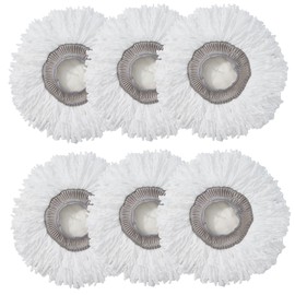 True & Tidy MP-365 Round Mop Pad Replacement Set for SPRAY-360 Clean Everywhere Spray Mop Kit, Machine Washable up to 100x (6)