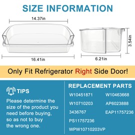 W10710203 WPW10710203 Refrigerator Gallon Door Bin Compatible With Whir-lpool Ken-more Refrigerator Door Shelf Bin WPW10710203 by Fetechmate Replace WPW10710203VP, W10451871, W10463668-2 Pack