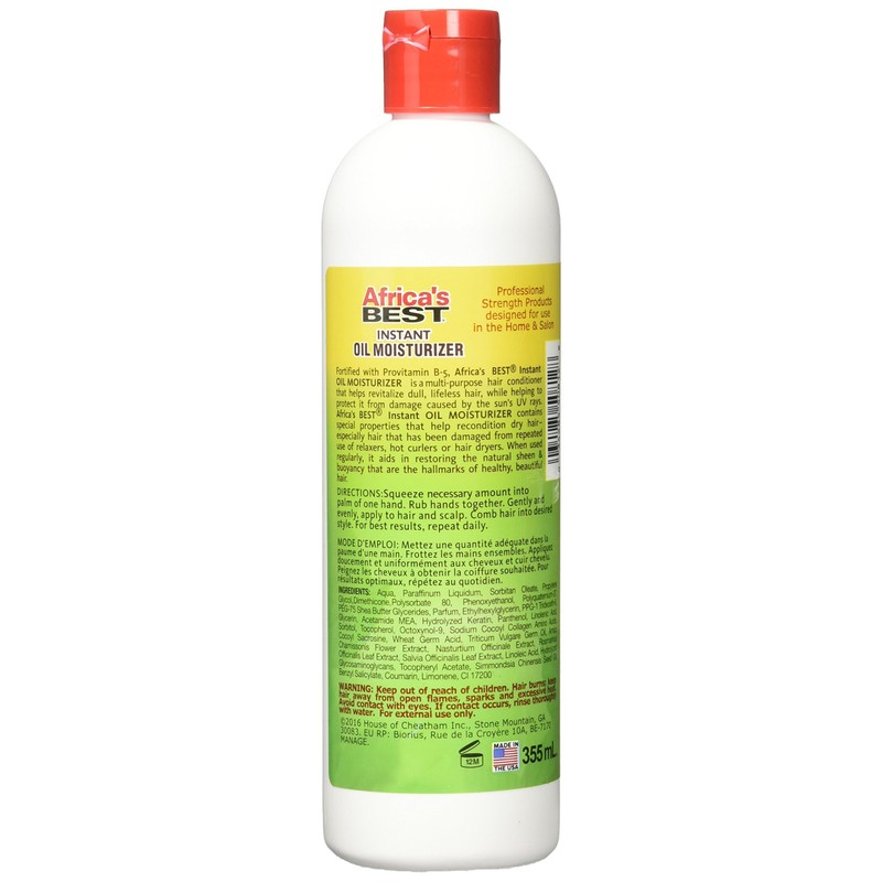 Africa's Best Instant Oil Moisturizer, 12 Ounce, Green