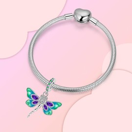 GOINEVA Dragonfly Charm 925 Sterling Silver Charm Fits Women's Charm Bracelet & Necklace Valentine's Day Mother's Day Jewelry Gifts for Women