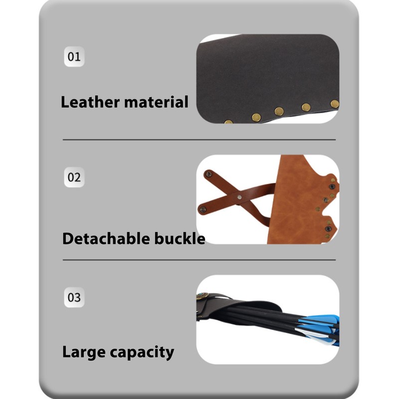 Archery Arrow Quiver Holding 20 Arrows Leather Archery Arrow Holder