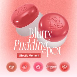 fwee Lip&Cheek Blurry Pudding Pot | Bestie Moment - Boy | Makeup Blush, Buildable Lightweight, Multi-Use Soft Matte Finish | 5g